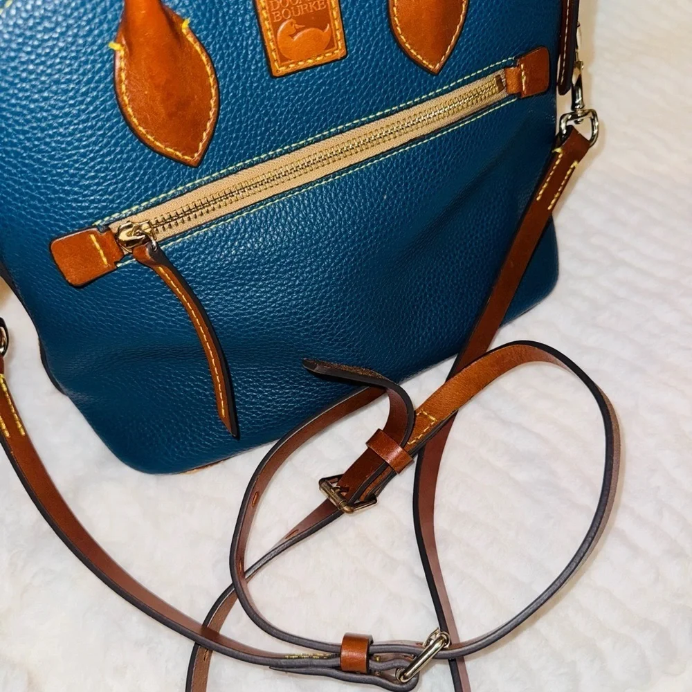 Dooney & Bourke Teal and Tan Satchel